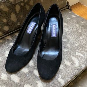 Black suede wedge - size 7